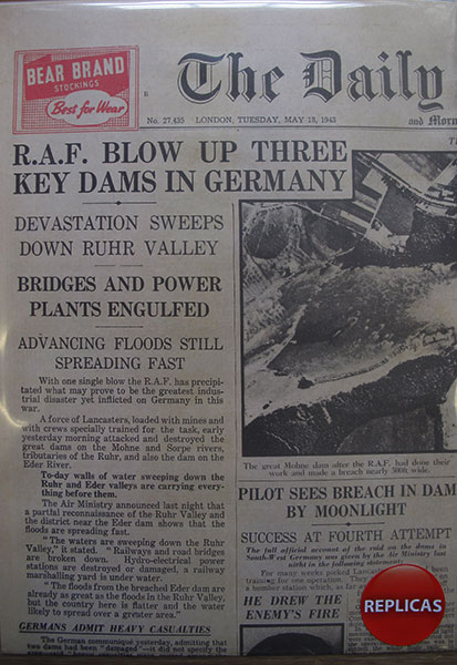 Dam busters replica newspaper